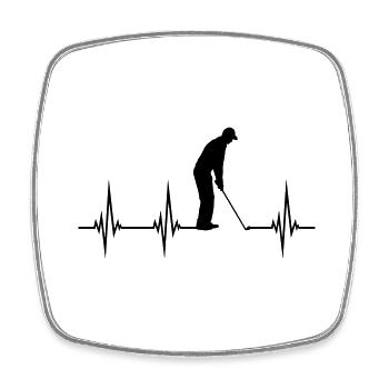 Pulse EKG golf - Magnet carré - blanc - Devant