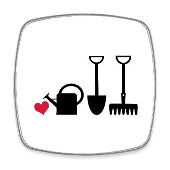 Gärtnerherz2 - Square fridge magnet - white - Front