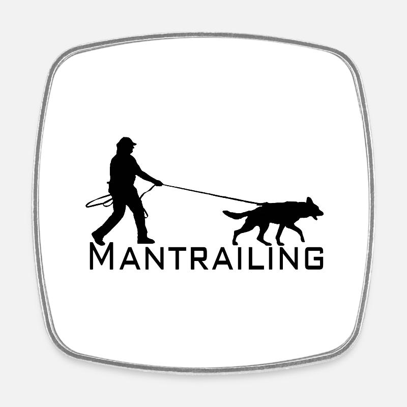 Mantrailing noir - Magnet carré - blanc