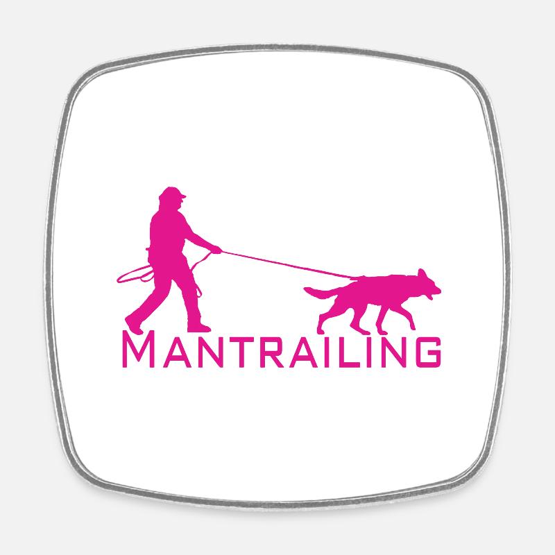 Mantrailing Pink - Viereckiger Kühlschrankmagnet - Weiß