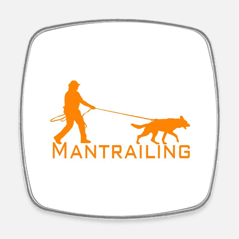 Mantrailing Orange - Viereckiger Kühlschrankmagnet - Weiß