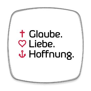 Glaube Liebe Hoffnung - Viereckiger Kühlschrankmagnet - Weiß - Vorne