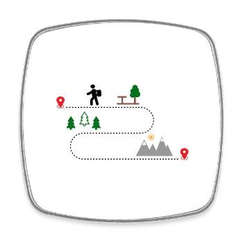 wandern - Viereckiger Kühlschrankmagnet - Weiß - Vorne
