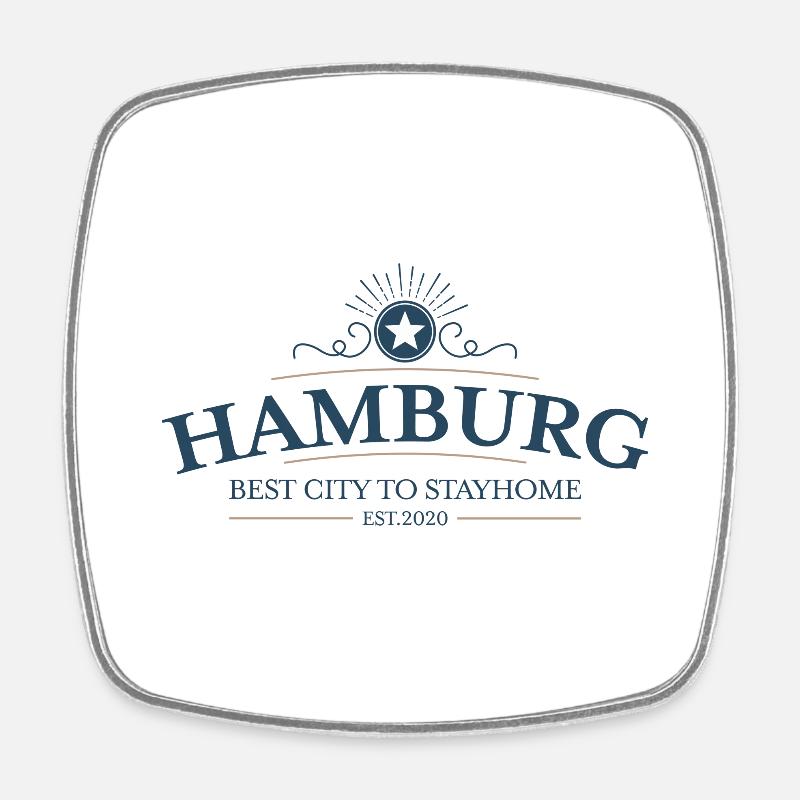 Hamburg - Viereckiger Kühlschrankmagnet - Weiß