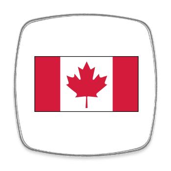 Drapeau du Canada - Magnet carré - blanc - Devant