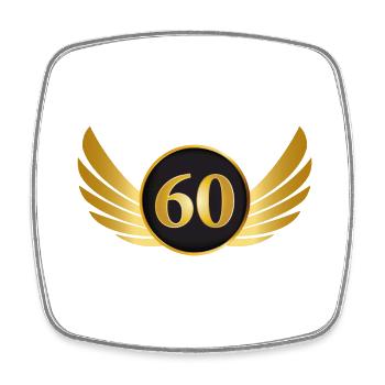 60th birthday years gift birthday honor day - Square fridge magnet - white - Front