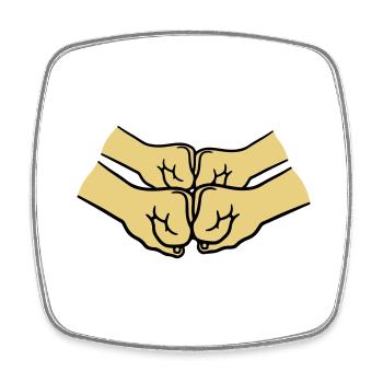 4 hands crew - Square fridge magnet - white - Front