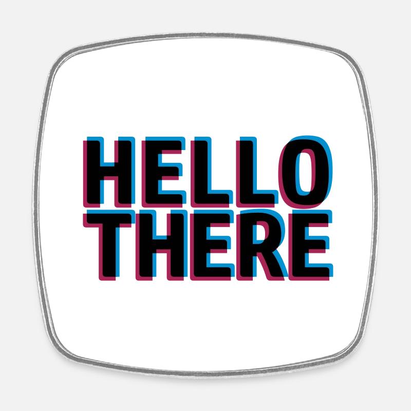3D Effekt Hello - Viereckiger Kühlschrankmagnet - Weiß