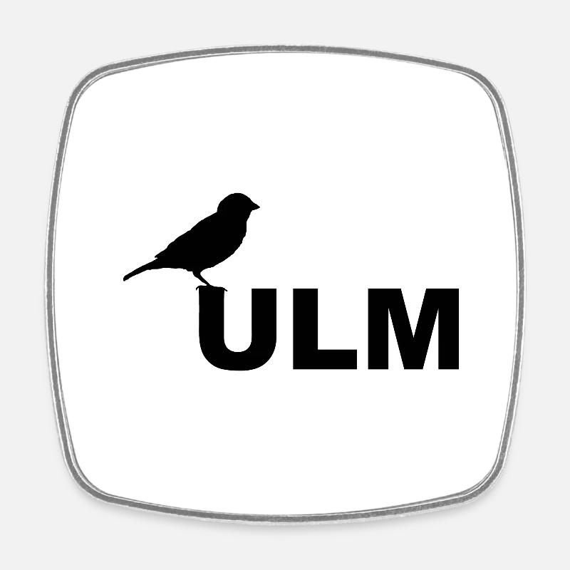SSV ULM Ulmer Spatz Linsen mit Spätzle Schwäbisch - Viereckiger Kühlschrankmagnet - Weiß