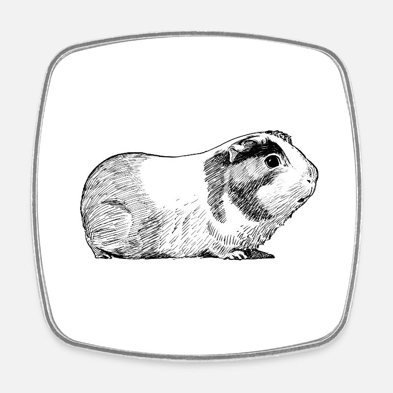 Guinea pig ink - Square fridge magnet - white