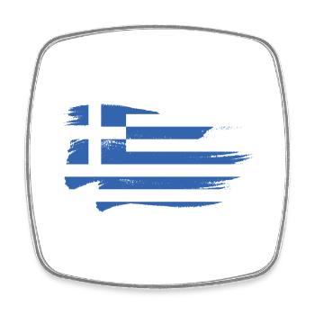 Griechenland Flagge Hellas Athen Griechische Fahne - Viereckiger Kühlschrankmagnet - Weiß - Vorne