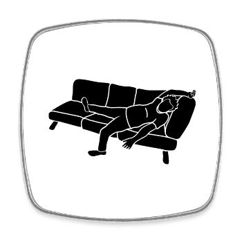 Müder Sofa Mann - Viereckiger Kühlschrankmagnet - Weiß - Vorne