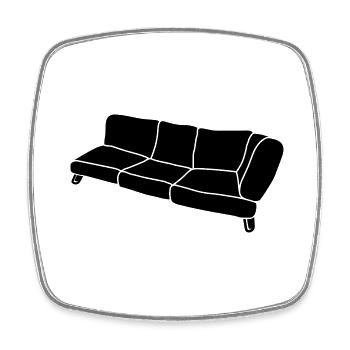 Conception de Clipart de canapé - Magnet carré - blanc - Devant