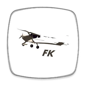 FK9 Aircraft Pilot Pilot Ultralight Aircraft UL - Square fridge magnet - white - Front