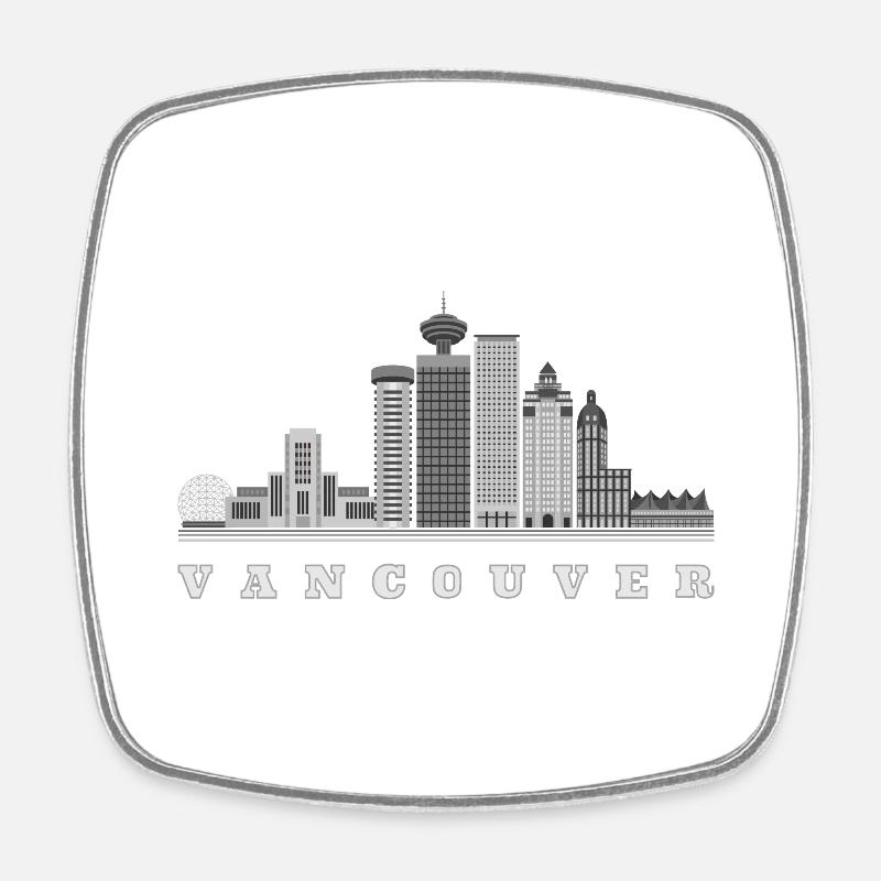 Vancouver Skyline Canada - Magnet carré - blanc