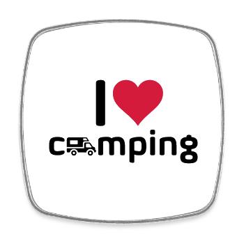 I love camping Wohnmobil - Viereckiger Kühlschrankmagnet - Weiß - Vorne