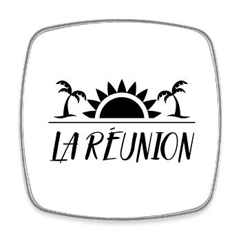 La Réunion 974 - Magnet carré - blanc - Devant