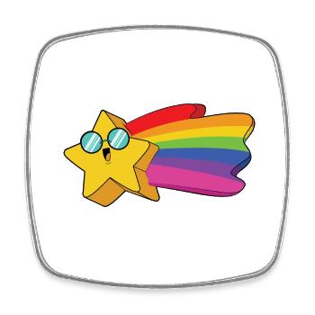 Stern Regenbogen - Viereckiger Kühlschrankmagnet - Weiß - Vorne