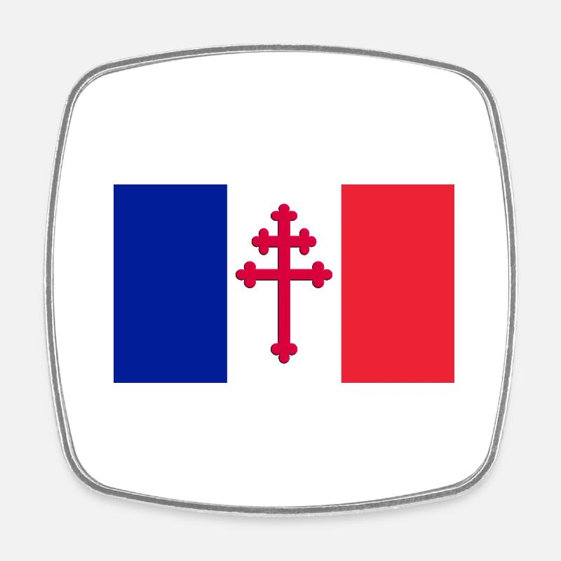 croix de Lorraine - Magnet carré - blanc