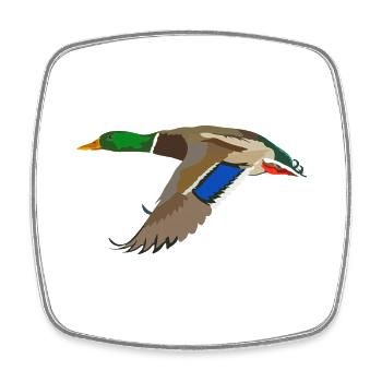 Canard colvert Oiseau - Magnet carré - blanc - Devant