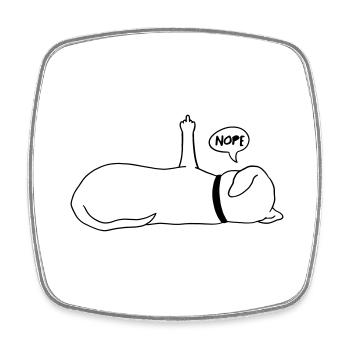 Lazy Dog Dog Lover Dog Owner Saying - Square fridge magnet - white - Front