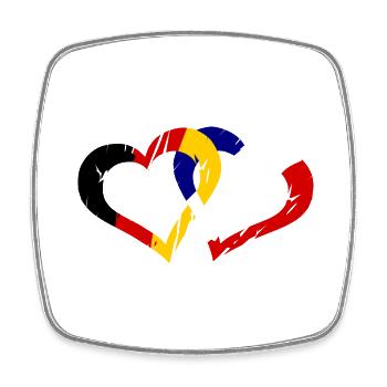 Français Amour allemand - Magnet carré - blanc - Devant