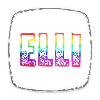 elli rs rainbow - Square fridge magnet - white - Front