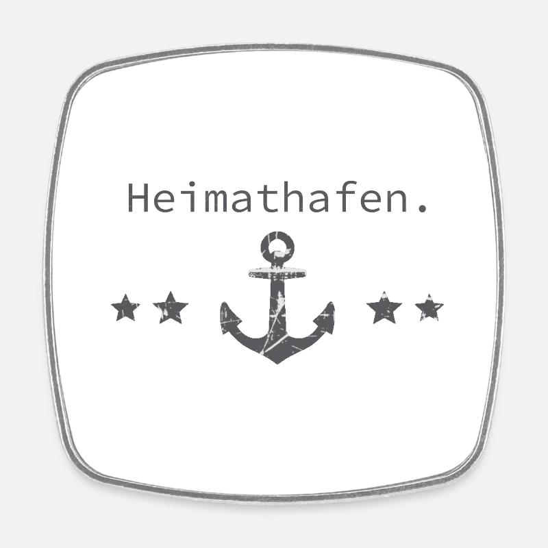 Heimathafen - Viereckiger Kühlschrankmagnet - Weiß