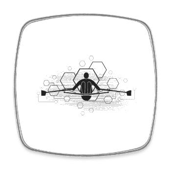 Rudern Rowing - Viereckiger Kühlschrankmagnet - Weiß - Vorne
