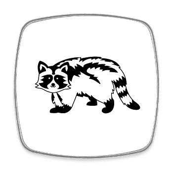 Waschbär Racoon - Viereckiger Kühlschrankmagnet - Weiß - Vorne