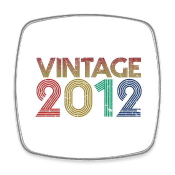 Retro Jahrgang 2012 - 11 Jahre Geburtstagsgeschenk - Viereckiger Kühlschrankmagnet - Weiß - Vorne