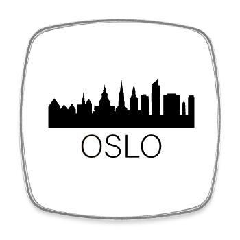 Oslo - Magnet carré - blanc - Devant