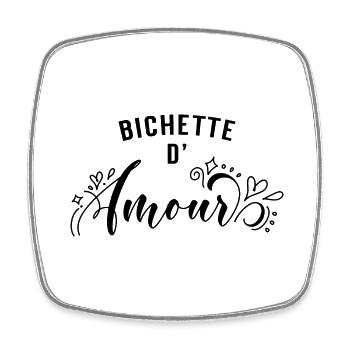 Bichette d'Amour - Magnet carré - blanc - Devant