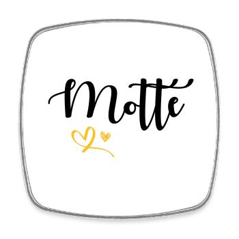 Motte - Viereckiger Kühlschrankmagnet - Weiß - Vorne