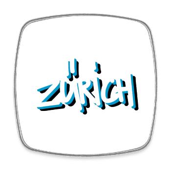 Zürich 1 - Viereckiger Kühlschrankmagnet - Weiß - Vorne
