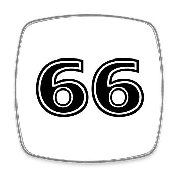 66 - Viereckiger Kühlschrankmagnet - Weiß - Vorne