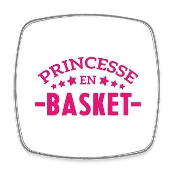 Princesse en basket Cadeau femme humour - Magnet carré - blanc - Devant