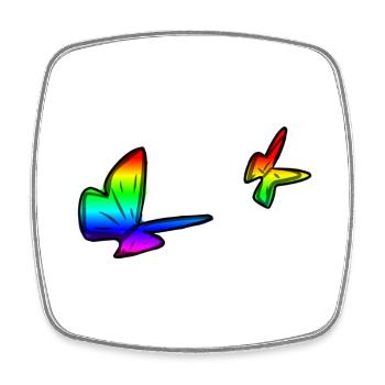 bunte schmetterlinge schmetterling bunt symbol - Viereckiger Kühlschrankmagnet - Weiß - Vorne