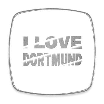 Dortmund Deutschland Stadt Schrift Skyline I Love - Viereckiger Kühlschrankmagnet - Weiß - Vorne