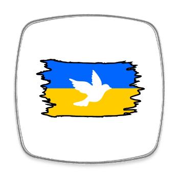 Ukraine - Viereckiger Kühlschrankmagnet - Weiß - Vorne