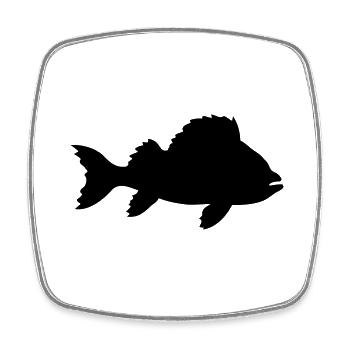 Silhouette Sea Fish - Square fridge magnet - white - Front