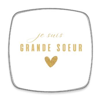 je suis grande sœur - Magnet carré - blanc - Devant