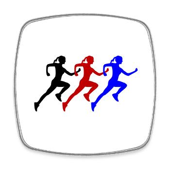 Runners - Square fridge magnet - white - Front