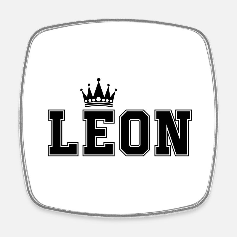 Leon - Viereckiger Kühlschrankmagnet - Weiß