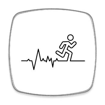 Compétition sportive de course à pied, de triathlon ou de marathon. - Magnet carré - blanc - Devant