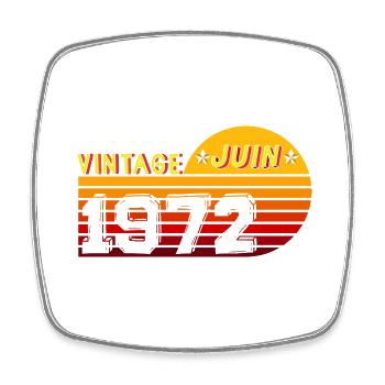 Vintage June 1972 - Square fridge magnet - white - Front