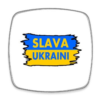 Slava ukraini - Magnet carré - blanc - Devant