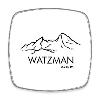 Watzmann - Viereckiger Kühlschrankmagnet - Weiß - Vorne