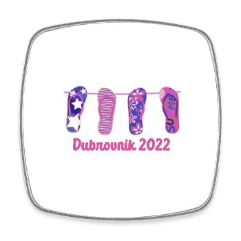 Dubrovnik 2022,flip flops,sommer,Dubrovnik,jga - Viereckiger Kühlschrankmagnet - Weiß - Vorne