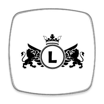 Buchstabe L Wappen - Viereckiger Kühlschrankmagnet - Weiß - Vorne